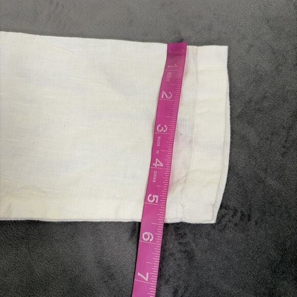 Hot Cotton Marc Ware Top Womens Small White 3/4 Sleeve 100% Linen Bnfts Charity - Picture 11 of 11